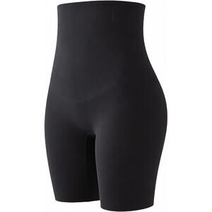 Women High Waist Shapewear Shorts Tummy Control Slimming Body Shaper Black M